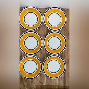 Maxam Hand Painted Italy ITALIAN DAISY  7.5” Stripe Bread Plate